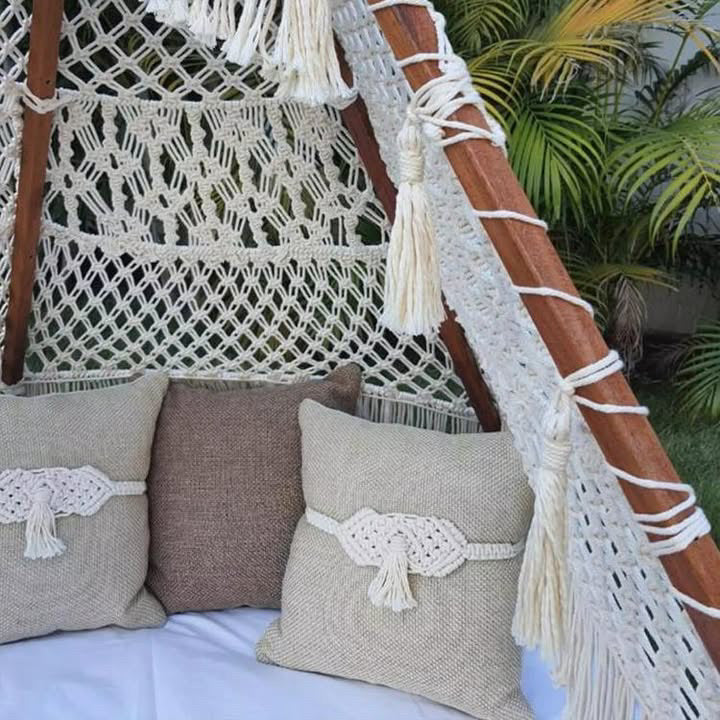 Macrame Teepee Tent For Indoor and Outdoors - Leechoo