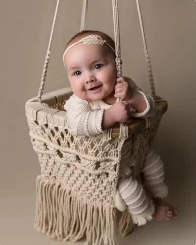 Cotton Rope Square Baby Swing Chair - Leechoo