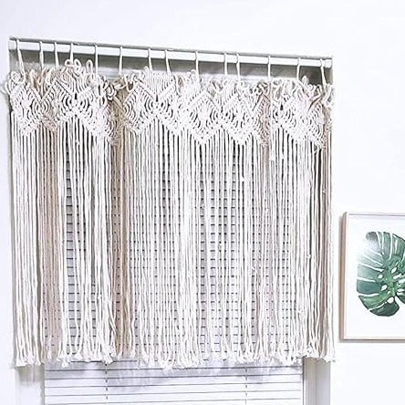 Macrame Window Curtain 35 inches - Leechoo