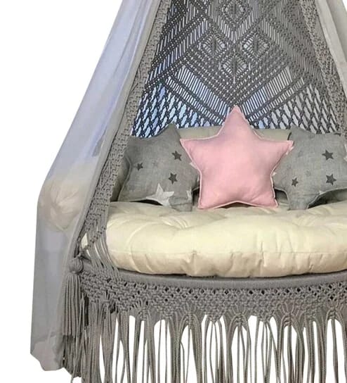 Gray Macrame Swing For Adults - Leechoo