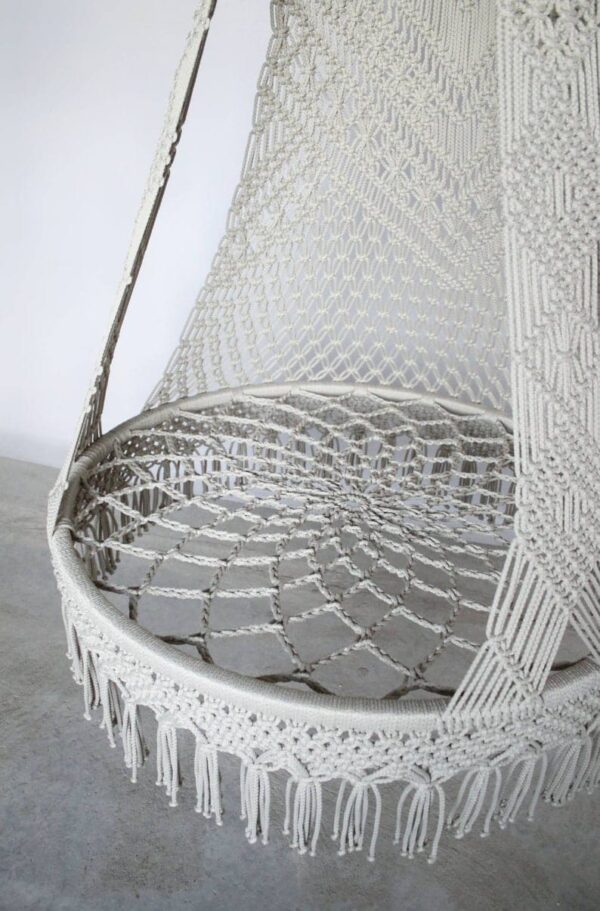 Macrame Swing For Home In White - Leechoo