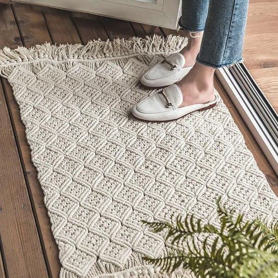 Handmade Macrame Footmat For Home - Leechoo