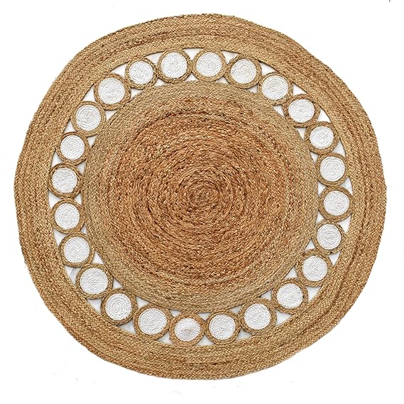 Handmade Jute Braided Round Rug 47 inches - Leechoo