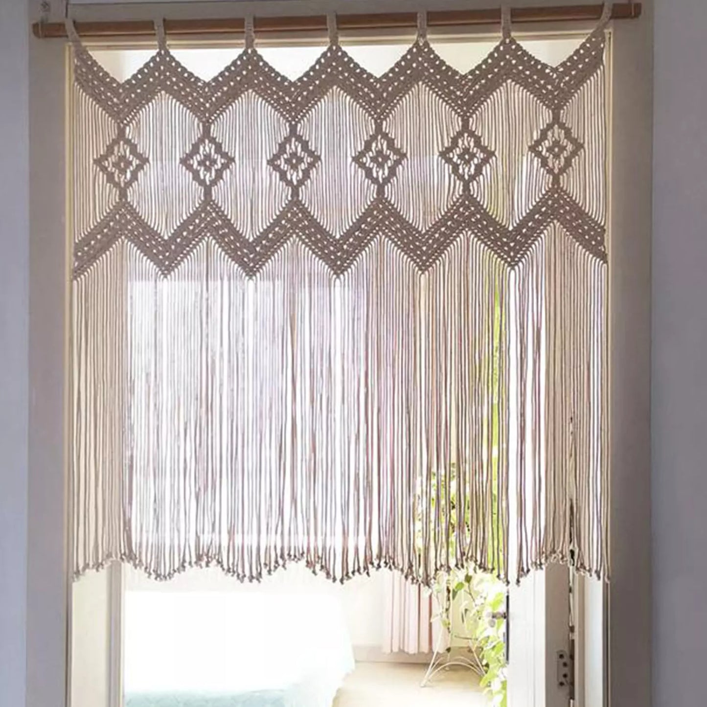 Macrame Curtain For Windows 4 x 4 feet - Leechoo