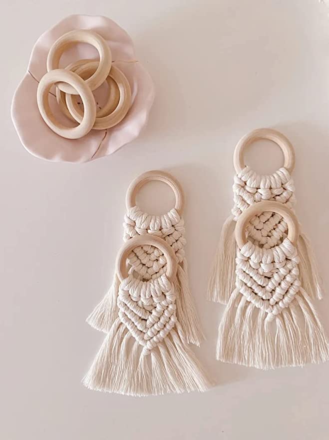 Macrame Napkin Holder Ring Set Of 4 - Leechoo