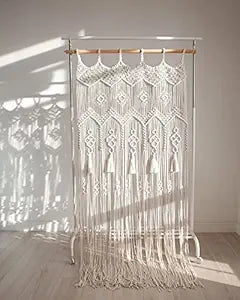 Boho Macrame Wall Hanging Curtains 7 feet - Leechoo