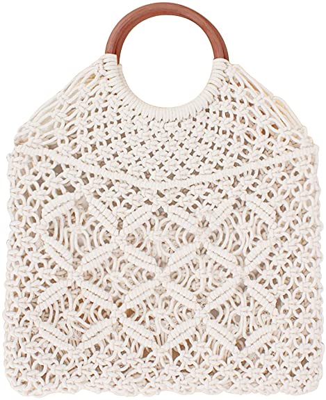 Boho Handmade White Macrame Bag - Leechoo