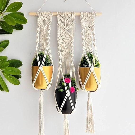 Macrame Hanging Planter Pot Holder Wall Hanging - Leechoo