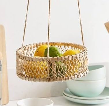Macrame Storage Basket For Kitchen - Leechoo