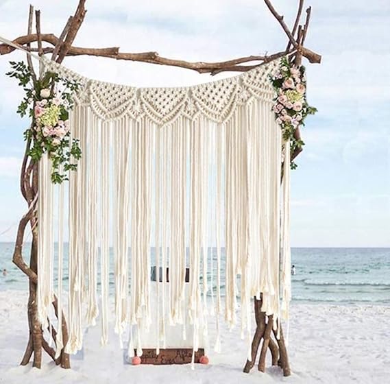 Beautiful Macrame Window Curtain Tapestry 43 inches - Leechoo