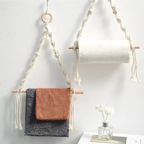Macrame Towel Holder Set Of 2 - Leechoo