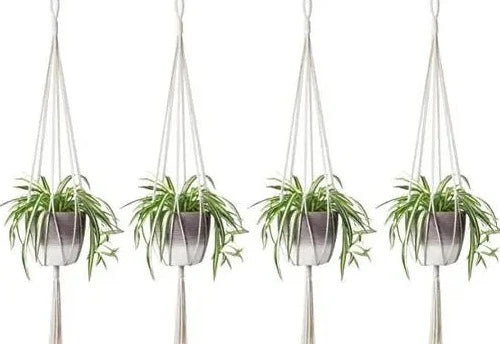 Macrame Hanging Planter For Terrace Set Of 4 - Leechoo