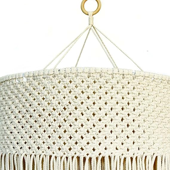Macrame Hanging Lampshade For Home 20 inches - Leechoo