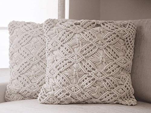 Beautiful Macrame Cushions With Cover 16 x 16 inches - Leechoo