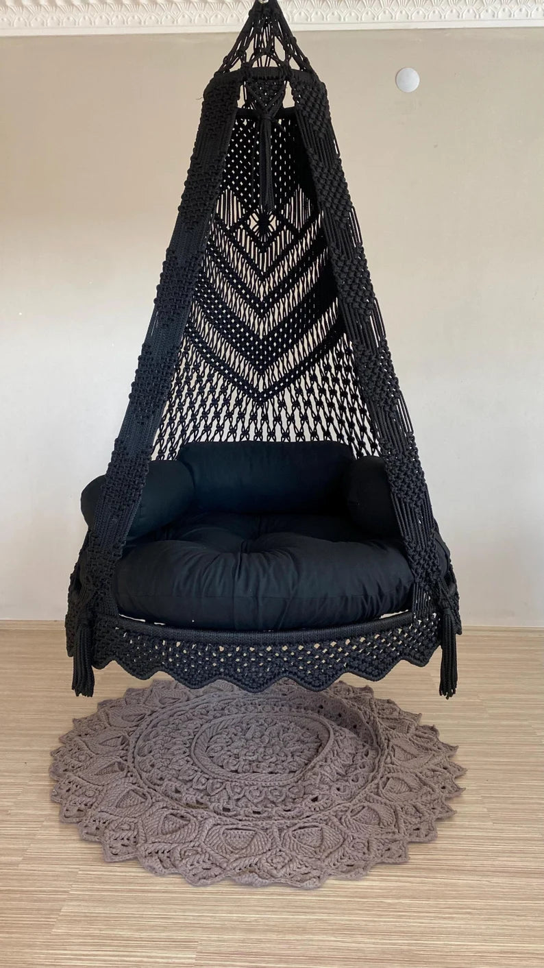 Macrame Swing Chair For Adults 40 inches - Leechoo