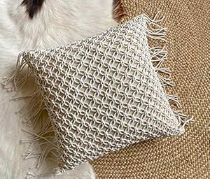 Handmade Macrame Cushions With Cover 16 x 16 inches - Leechoo