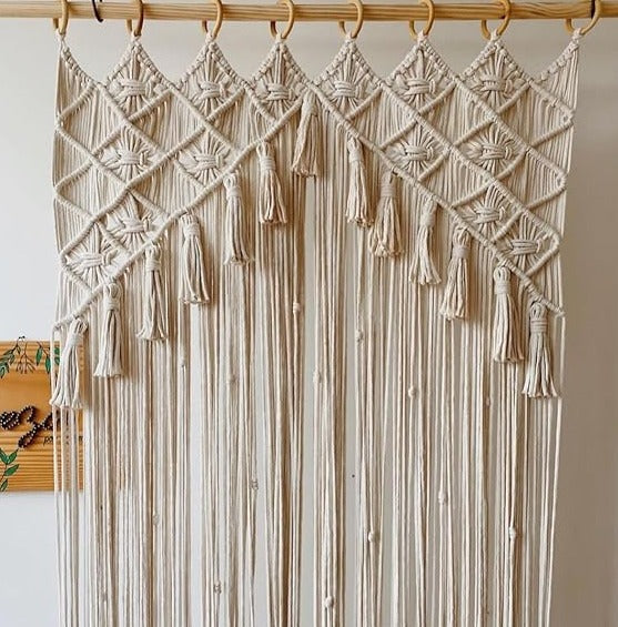 Beautiful Macrame Curtain Wall Hanging 7 feet - Leechoo