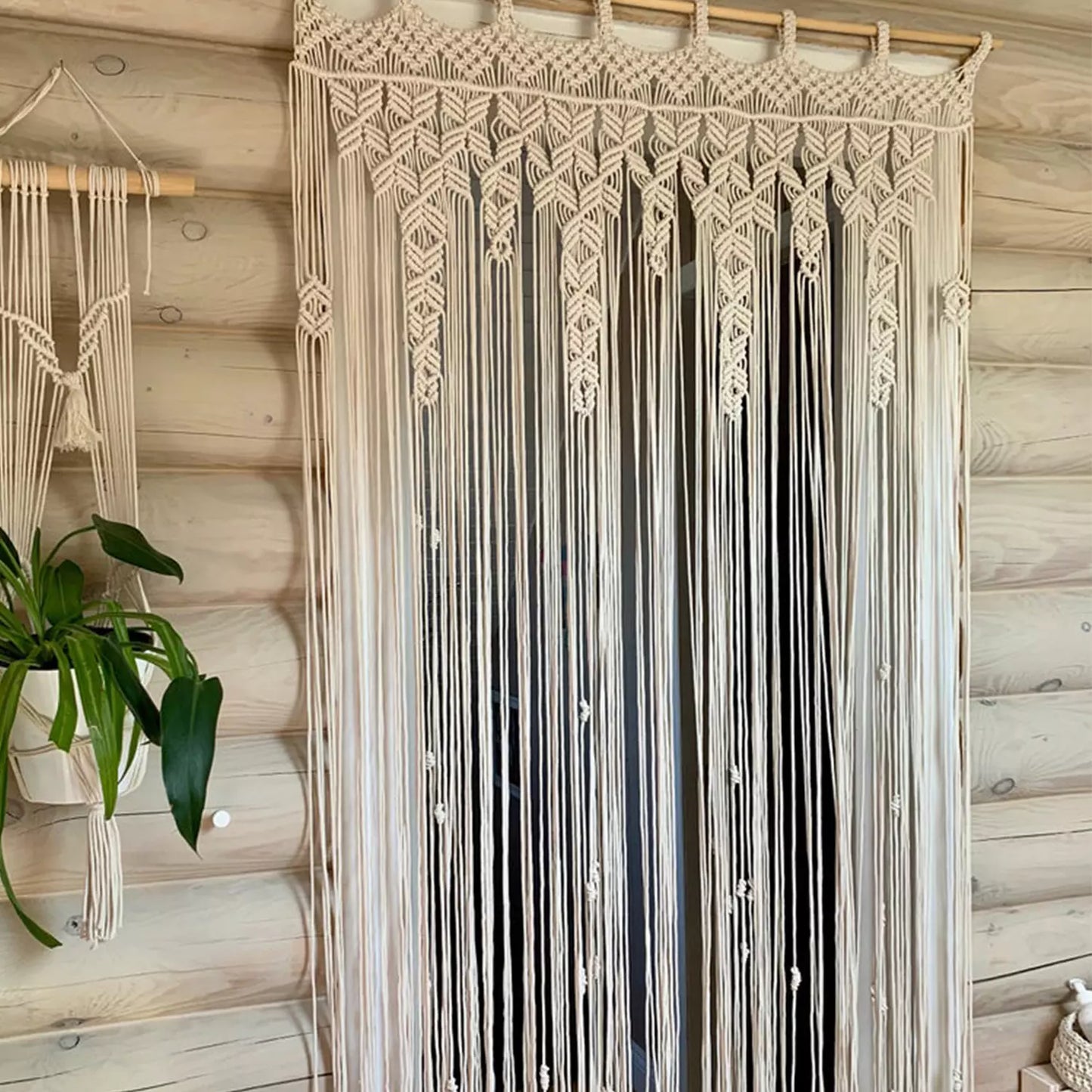 Beautiful Macrame Curtains For Windows 8 feet - Leechoo