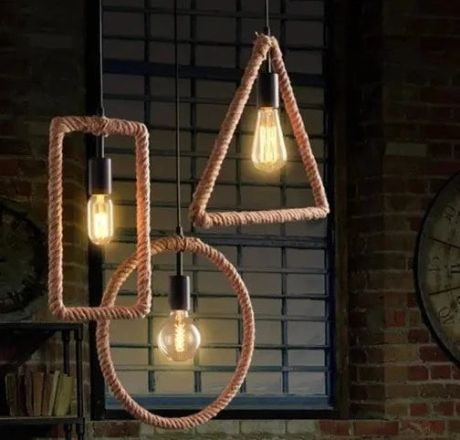 Rustic Rope Ceiling Lampshade For Home Decor - Leechoo