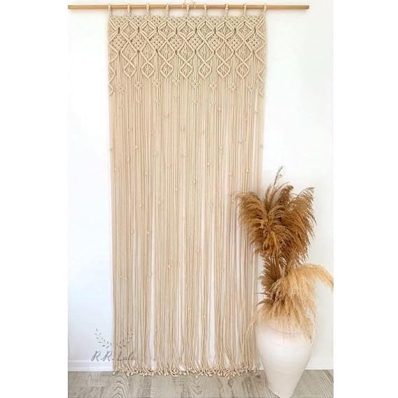 Bedroom Macrame Curtains 7 x 4 feet - Leechoo