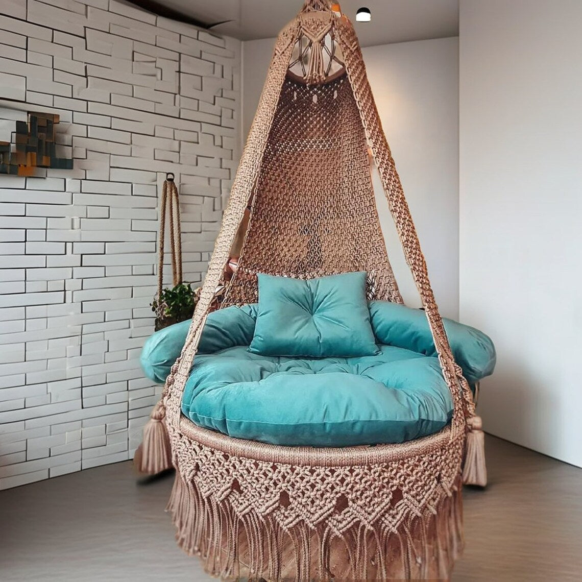 Double Seater Macrame Swing 50 inches - Leechoo