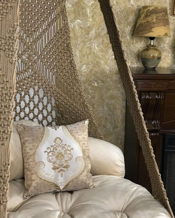 Brown Macrame Hammock Swing 72 inches x 35 inches - Leechoo