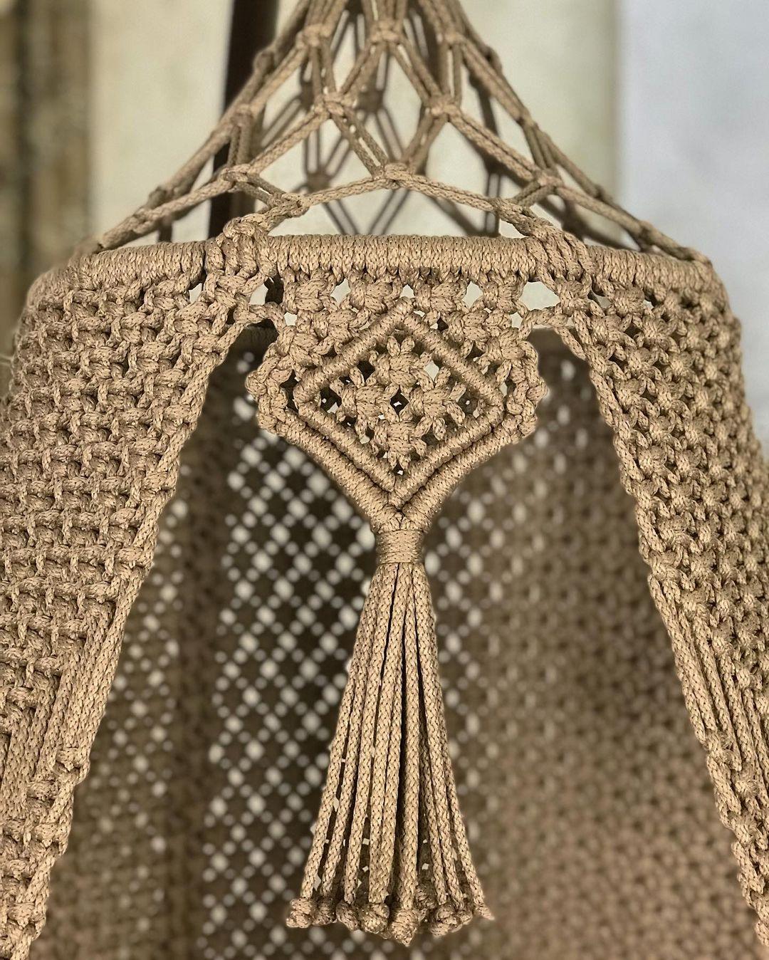 Brown Macrame Hammock Swing 72 inches x 35 inches - Leechoo