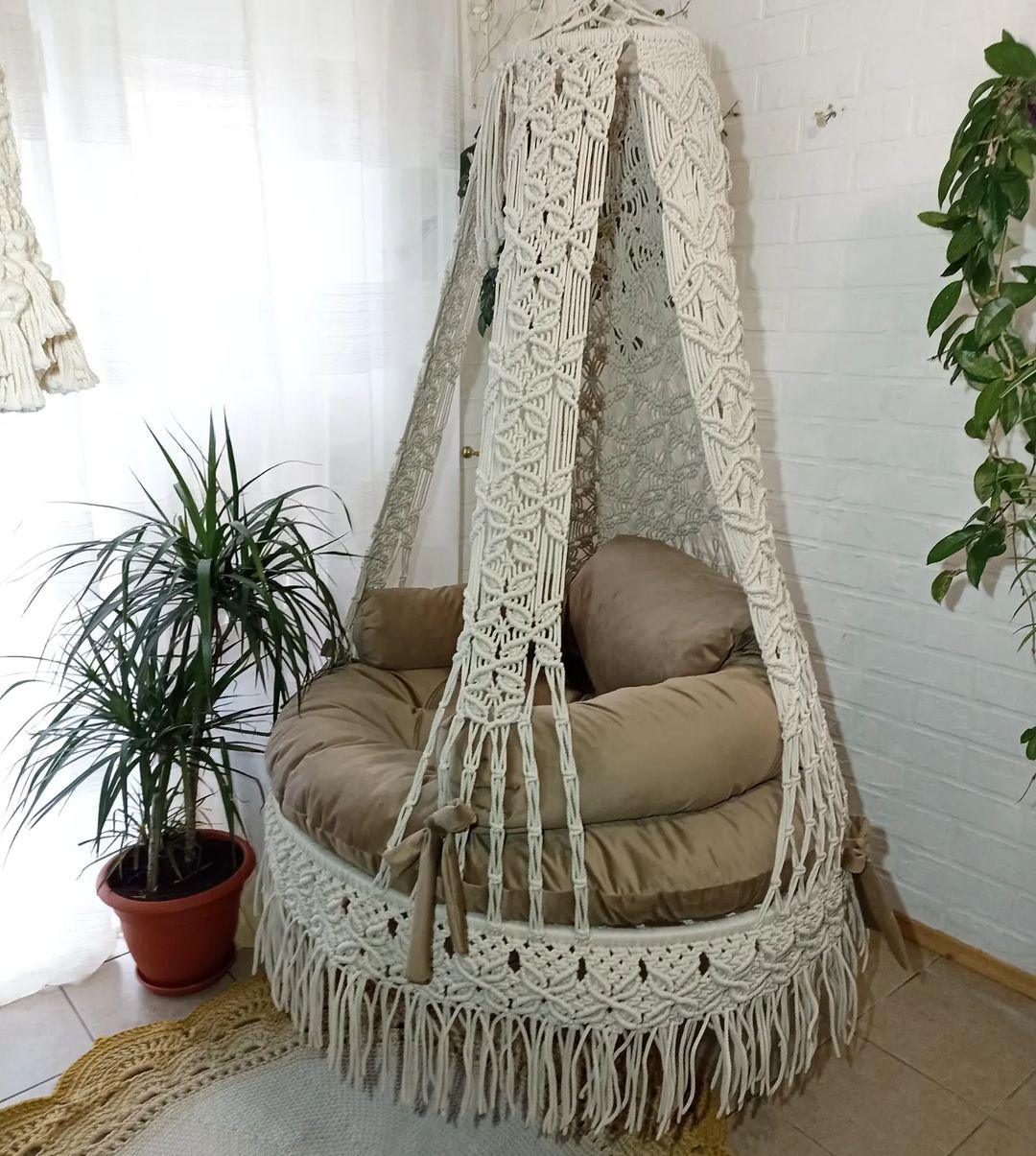 Beautiful Macrame Chair Swing - Leechoo