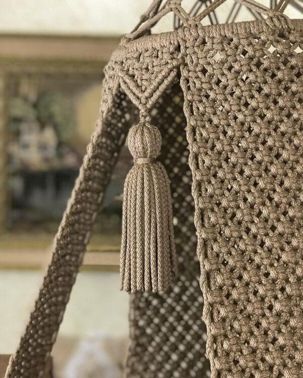 Brown Macrame Hammock Swing 72 inches x 35 inches - Leechoo