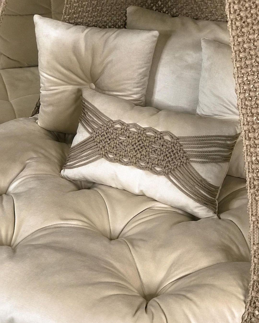 Brown Macrame Hammock Swing 72 inches x 35 inches - Leechoo