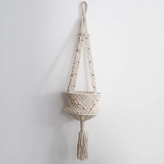 Macrame Hanging Bucket Planter For Terrace - Leechoo