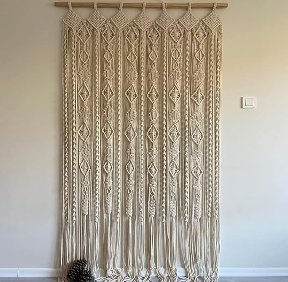 Window Curtain In Macrame 6.5 feet - Leechoo