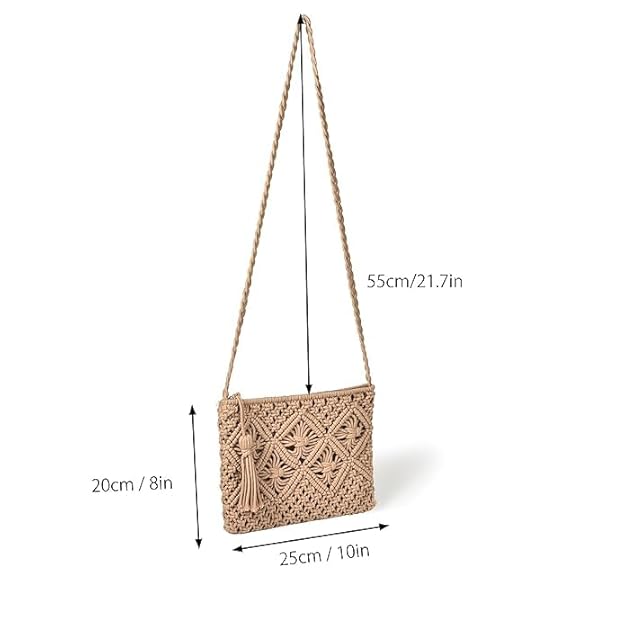 Brown Macrame Sling Bag For Women - Leechoo