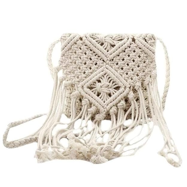 Handwoven Macrame Sling Bag For Women - Leechoo