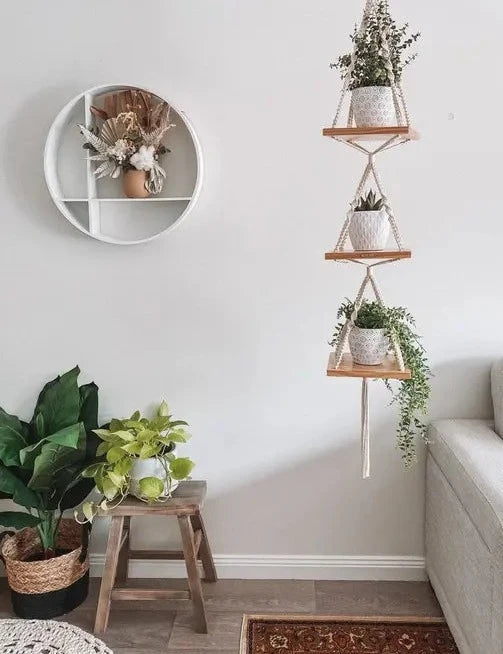 3 Tier Macrame Hanging Planter For Home - Leechoo