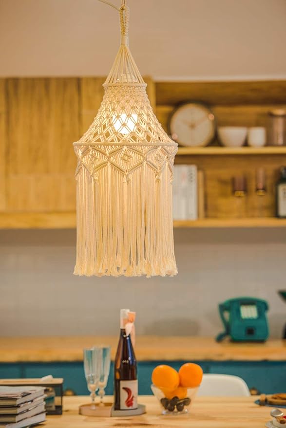 Beautiful Macrame Hanging Lamp For Home - Leechoo