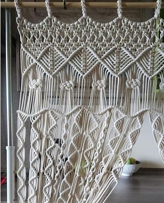 Stylish Macrame Curtains For Windows 7 feet - Leechoo