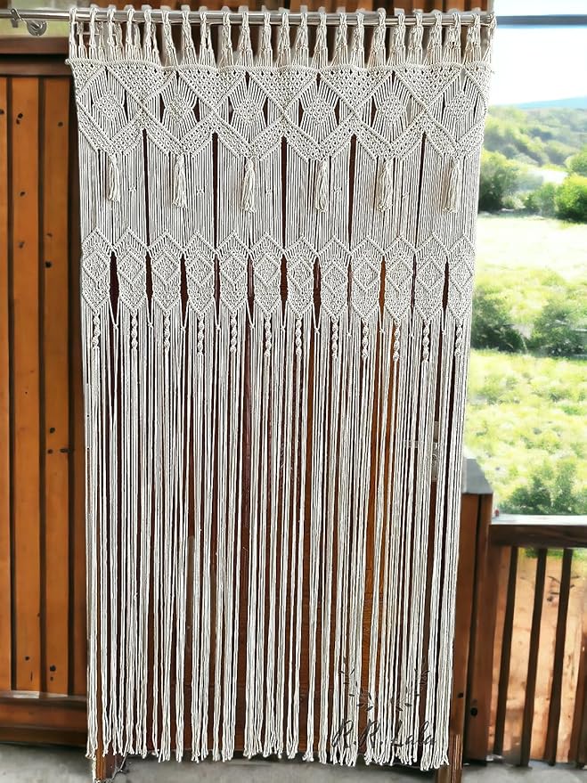 Handwoven Macrame Curtains For Home 7 x 4 feet - Leechoo