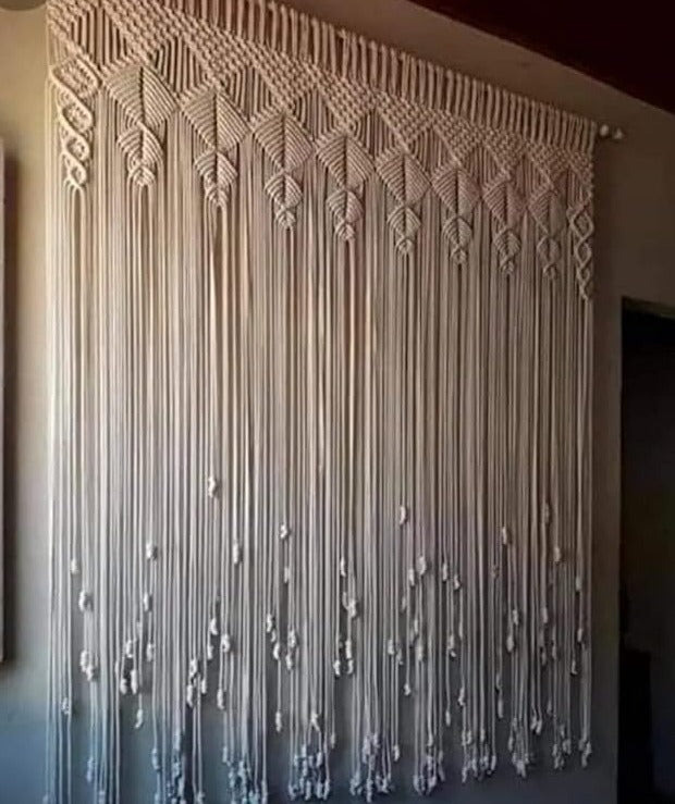 Aesthetic Macrame Curtain Wall Hanging 7 feet - Leechoo