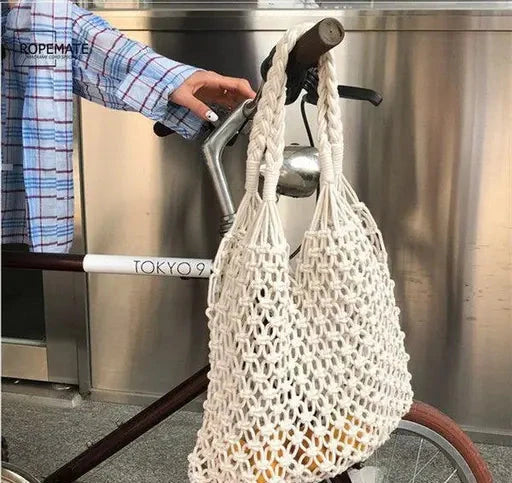 Stylish Macrame Tote Bag 15 inches - Leechoo