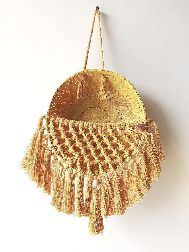 Macrame Storage Basket Wall Decor - Leechoo