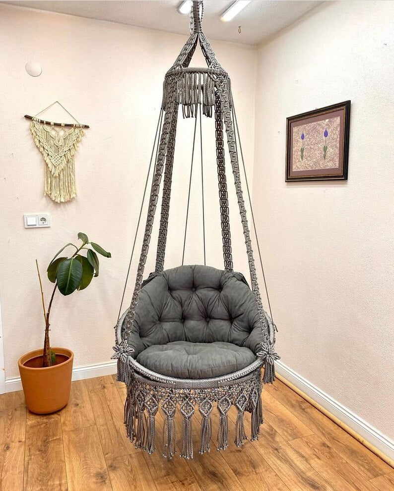 Macrame Chair Swing For Home - Leechoo