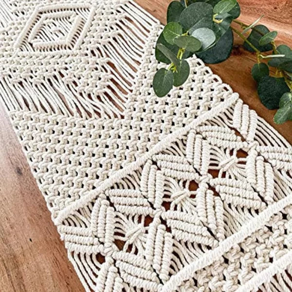 Handmade Macrame Table Runner For Dining Table - Leechoo