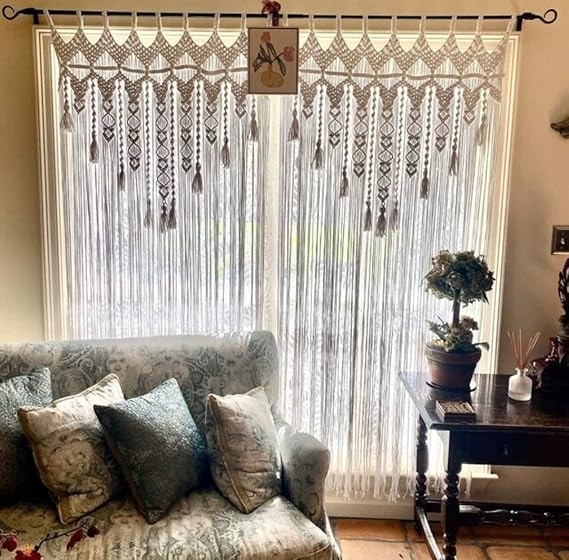 Macrame Curtains Tapestry For Home 7 x 4 feet - Leechoo