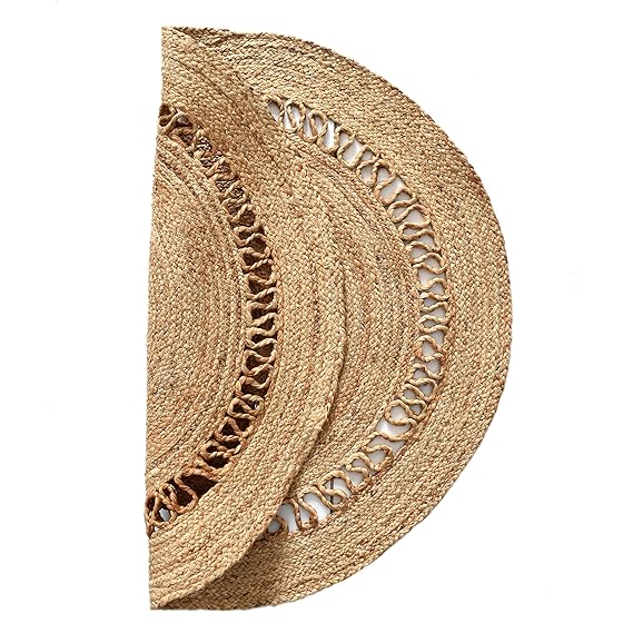 Handmade Jute Braided Round Mat For Home Decor - Leechoo