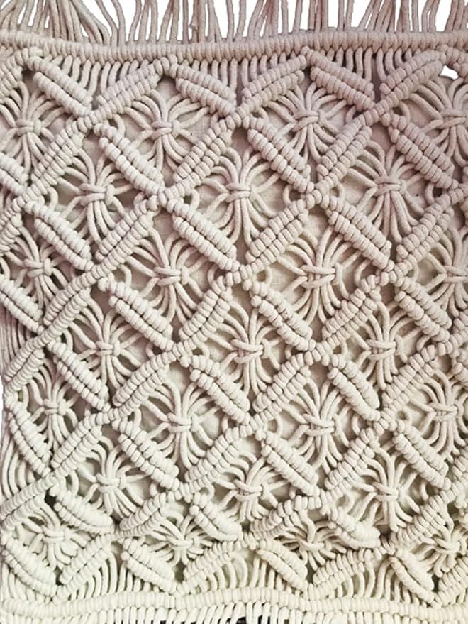 Handmade Macrame Cushions With Cover 16 x 16 inches - Leechoo