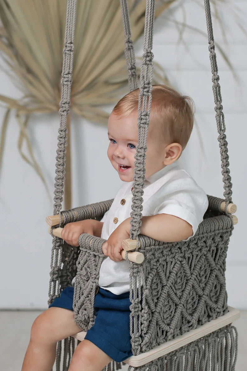 Strong Macrame Baby Swing Chair - Main Image