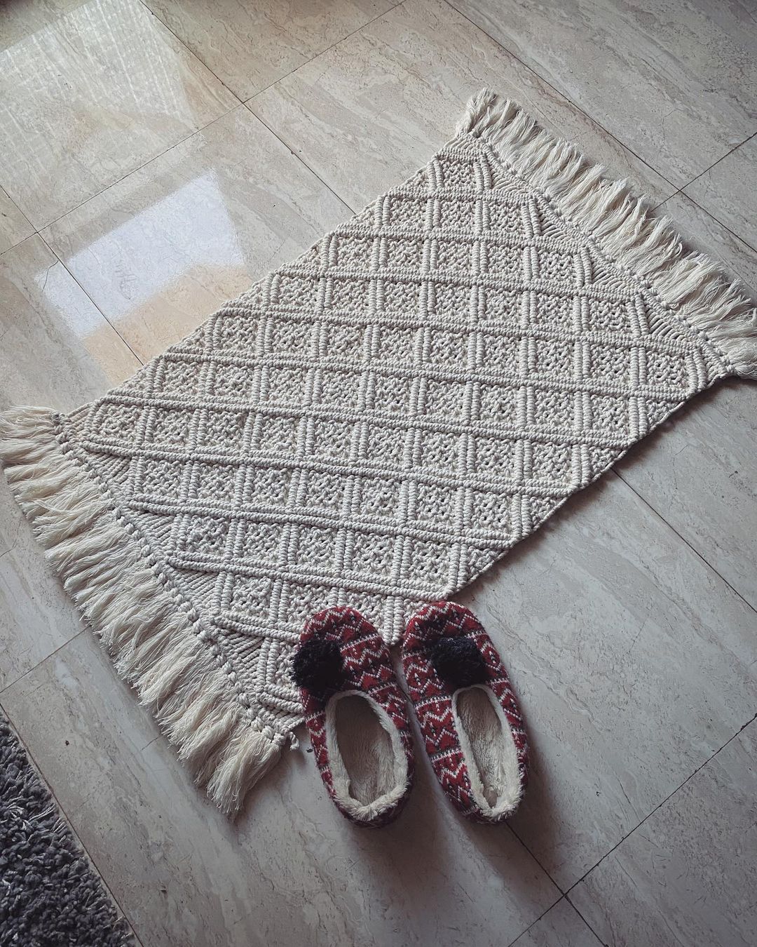 Handmade Macrame Footmat For Home - Leechoo