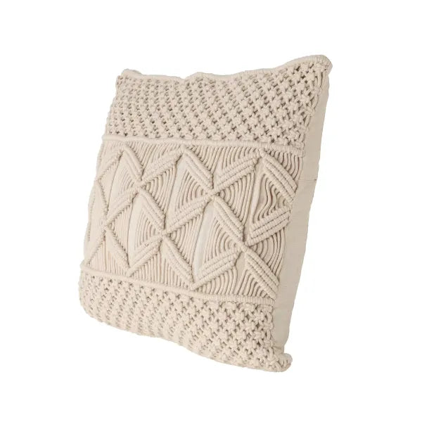 Macrame Cushion With Cover 16 x 16 inches For Home - Leechoo