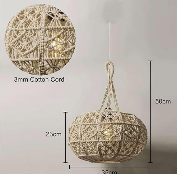 Beautiful Macrame Hanging Lamp For Home Decor - Leechoo